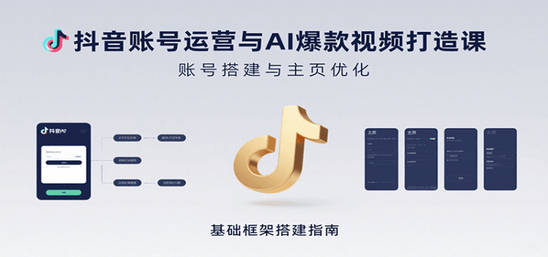 抖音账号运营与AI爆款视频打造课:含账号搭建、运营及多种AI特效视频制作方法网赚项目-副业赚钱-互联网创业-资源整合网创云库