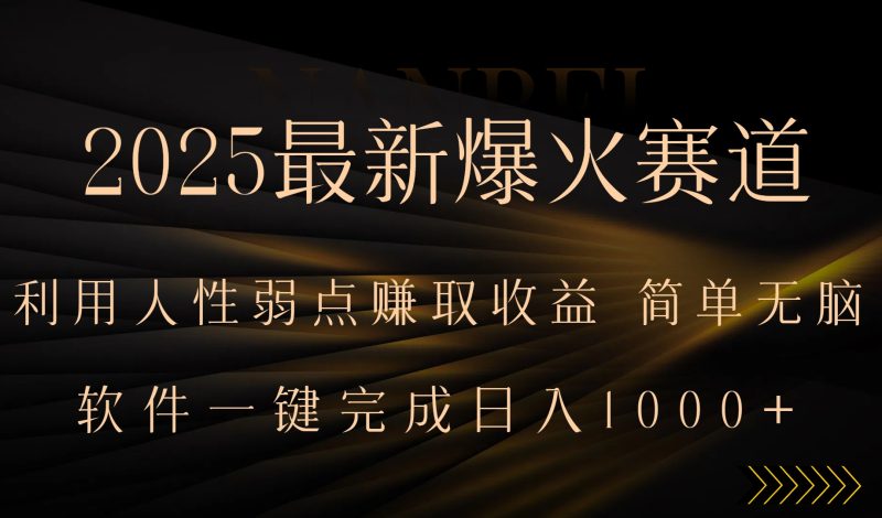 （15675期）2025最新爆火赛道，利用人生弱点赚取收益，全程一键批量制作，小白轻松…网赚项目-副业赚钱-互联网创业-资源整合网创云库