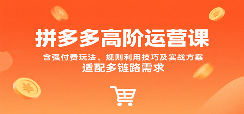 拼多多高阶运营课，含强付费玩法、规则利用技巧及实战方案，适配多链路需求网赚项目-副业赚钱-互联网创业-资源整合网创云库