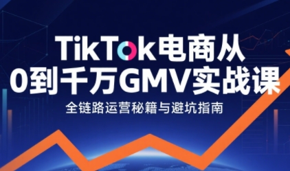 TikTok电商从0到千万GMV实战课，从0到1拆解实战秘籍网赚项目-副业赚钱-互联网创业-资源整合网创云库