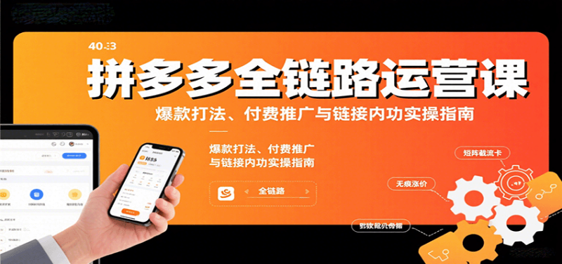 拼多多全链路运营课，爆款打法、付费推广与链接内功实操指南网赚项目-副业赚钱-互联网创业-资源整合网创云库