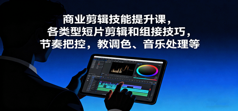 商业剪辑技能提升课,各类型短片剪辑和组接技巧,节奏把控,教调色、音乐处理等网赚项目-副业赚钱-互联网创业-资源整合网创云库