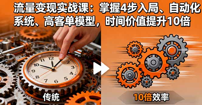 （16197期）流量变现实战课：掌握4步入局、自动化系统、高客单模型，时间价值提升10倍网赚项目-副业赚钱-互联网创业-资源整合网创云库