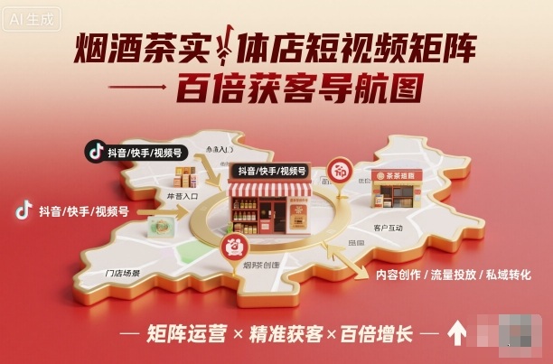 烟酒茶实体店短视频矩阵百倍获客导航图网赚项目-副业赚钱-互联网创业-资源整合网创云库