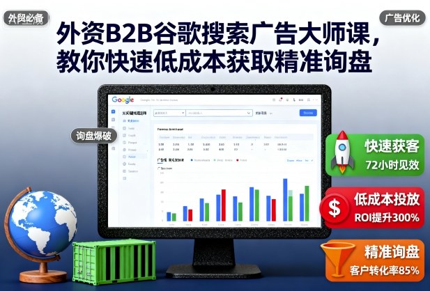 外资B2B谷歌搜索广告大师课，教你快速低成本获取精准询盘网赚项目-副业赚钱-互联网创业-资源整合网创云库