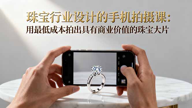 （16385期）珠宝行业设计的手机拍摄课：用最低成本拍出具有商业价值的珠宝大片！网赚项目-副业赚钱-互联网创业-资源整合网创云库