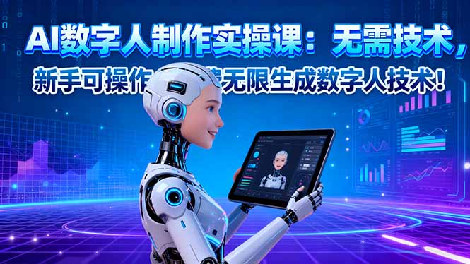 （16376期）AI数字人制作实操课：无需技术，新手可操作，免费无限生成数字人技术！网赚项目-副业赚钱-互联网创业-资源整合网创云库