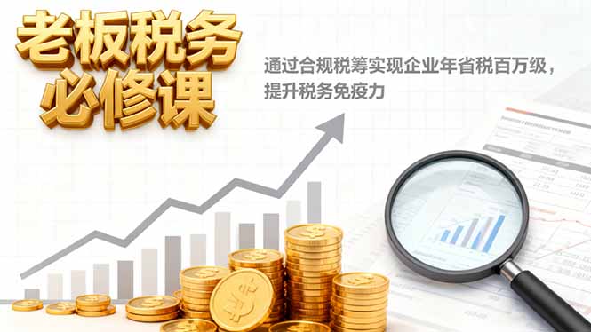 （16426期）老板税务必修课，通过合规税筹实现企业年省税百万级，提升税务免疫力网赚项目-副业赚钱-互联网创业-资源整合网创云库