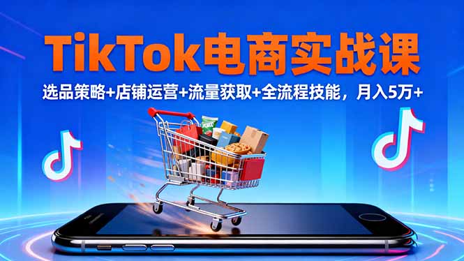 （16422期）TikTok电商实战课10月，选品策略+店铺运营+流量获取+全流程技能，月入5万+网赚项目-副业赚钱-互联网创业-资源整合网创云库