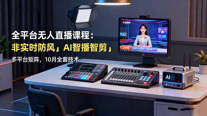 （16414期）全平台无人直播课程：非实时防风＋AI智播智剪＋多平台矩阵，10月全套技术网赚项目-副业赚钱-互联网创业-资源整合网创云库