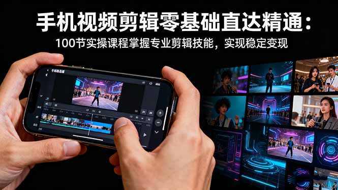 （16466期）手机视频剪辑零基础直达精通：100节实操课程掌握专业剪辑技能，实现稳…网赚项目-副业赚钱-互联网创业-资源整合网创云库