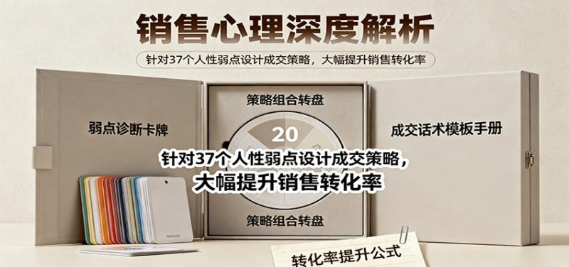 销售心理深度解析：针对37个人性弱点设计成交策略，大幅提升销售转化率！网赚项目-副业赚钱-互联网创业-资源整合网创云库