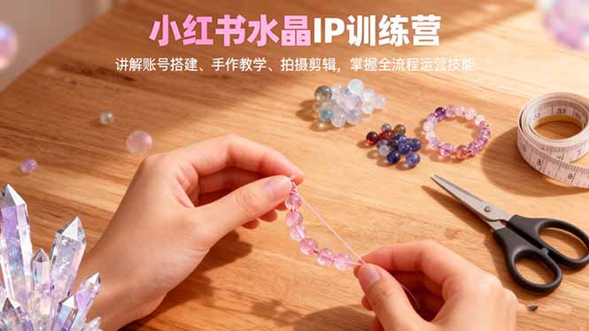 （16475期）小红书水晶IP训练营，讲解账号搭建、手作教学、拍摄剪辑，全流程运营技能网赚项目-副业赚钱-互联网创业-资源整合网创云库