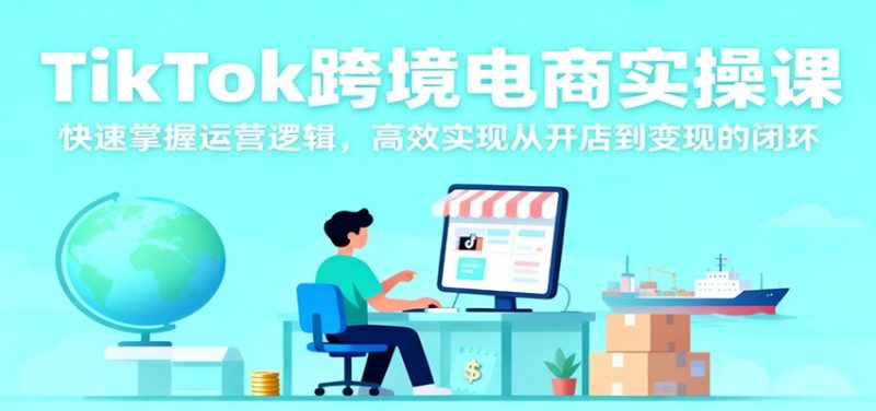 TikTok跨境电商实操课，快速掌握运营逻辑，高效实现从开店到变现的闭环网赚项目-副业赚钱-互联网创业-资源整合网创云库