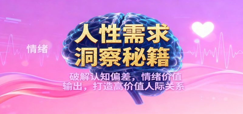 人性需求洞察秘籍，破解认知偏差，情绪价值输出，打造高价值人际关系网赚项目-副业赚钱-互联网创业-资源整合网创云库