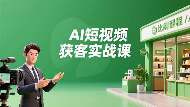 （16747期）AI短视频获客实战课，数字人创作、实体行业应用、精准引流，30天获取客源月入6万+网赚项目-副业赚钱-互联网创业-资源整合网创云库