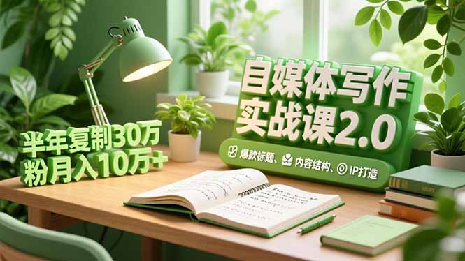 （16734期）自媒体写作实战课2.0，爆款标题、内容结构、IP打造，半年复制30万粉月入10万+网赚项目-副业赚钱-互联网创业-资源整合网创云库
