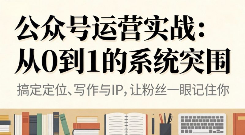 公众号运营实战：从0到1的系统突围网赚项目-副业赚钱-互联网创业-资源整合网创云库