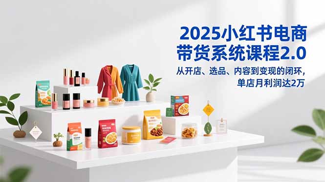 （16880期）2025小红书电商带货系统课程2.0，从开店、选品、内容到变现的闭环，单店月利润达2万网赚项目-副业赚钱-互联网创业-资源整合网创云库