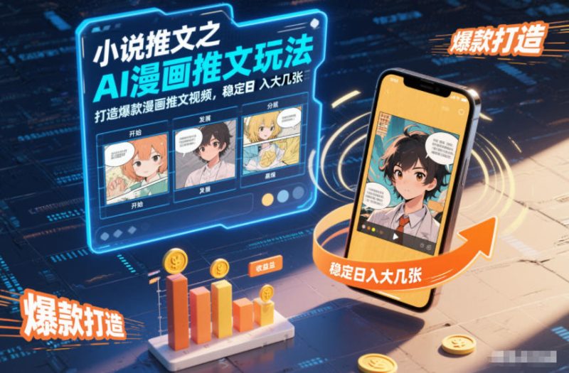 小说推文之AI漫画推文玩法,打造爆款漫画推文视频,稳定日入大几张网赚项目-副业赚钱-互联网创业-资源整合网创云库