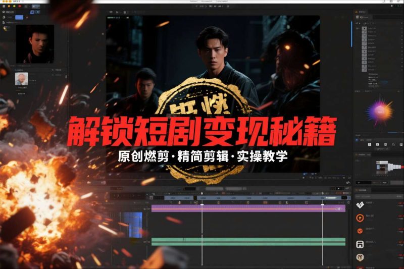 短剧拉新之原创燃剪精简剪辑实操课，解锁短剧变现秘籍网赚项目-副业赚钱-互联网创业-资源整合网创云库