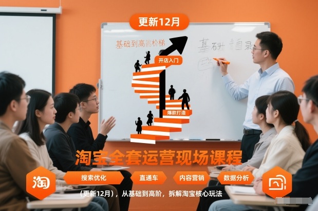 淘宝全套运营现场课程（更新12月），从基础到高阶，拆解淘宝核心玩法网赚项目-副业赚钱-互联网创业-资源整合网创云库