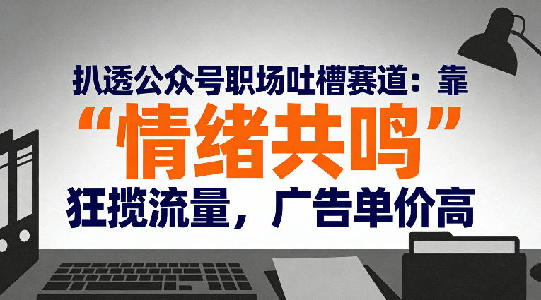 扒透公众号职场吐槽赛道：靠“情绪共鸣”狂揽流量，广告单价高网赚项目-副业赚钱-互联网创业-资源整合网创云库