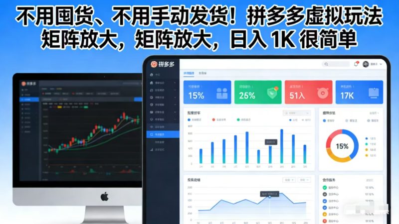 （17108期）不用囤货、不用手动发货！拼多多虚拟玩法，矩阵放大，日入 1K 很简单网赚项目-副业赚钱-互联网创业-资源整合网创云库