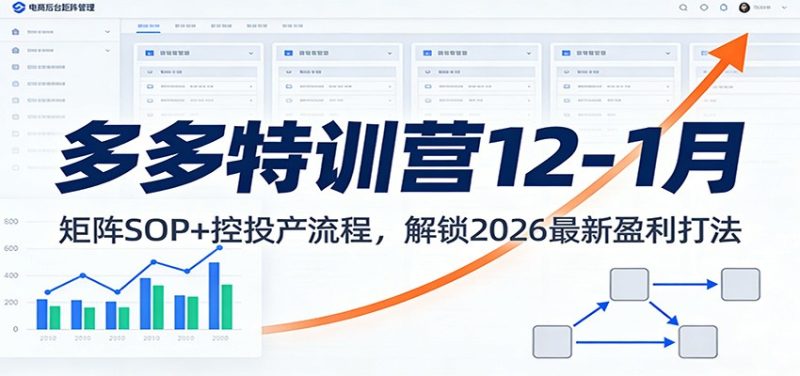 多多特训营12-1月：矩阵SOP+ 控投产流程，解锁2026最新盈利打法网赚项目-副业赚钱-互联网创业-资源整合网创云库