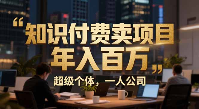 （17134期）从0到年入百万：超级个体实战心得公开，个人IP×精准引流×成交系统全拆解网赚项目-副业赚钱-互联网创业-资源整合网创云库