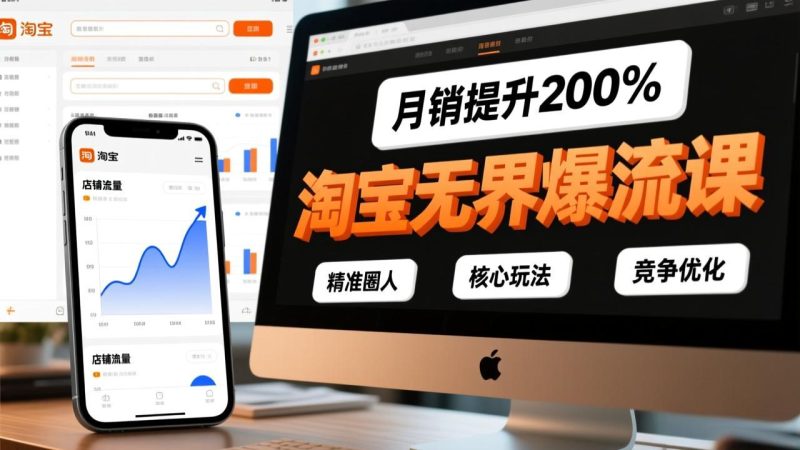 （17132期）淘宝无界爆流课，精准圈人、核心玩法、竞争优化，快速引爆店铺流量，月销提升200%网赚项目-副业赚钱-互联网创业-资源整合网创云库