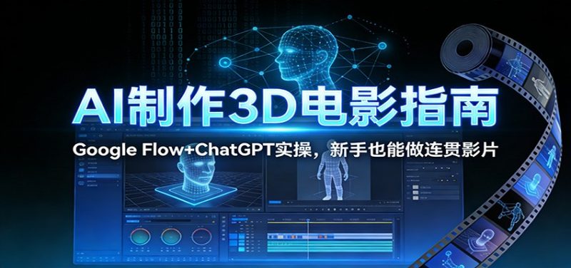 AI制作3D电影指南：Google Flow+ChatGPT实操，新手也能做连贯影片网赚项目-副业赚钱-互联网创业-资源整合网创云库