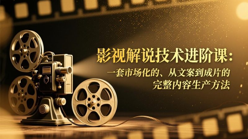 （17185期）影视解说技术进阶课：一套市场化的、从文案到成片的完整内容生产方法网赚项目-副业赚钱-互联网创业-资源整合网创云库