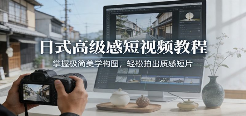 日式高级感短视频教程：掌握极简美学构图，轻松拍出质感短片网赚项目-副业赚钱-互联网创业-资源整合网创云库