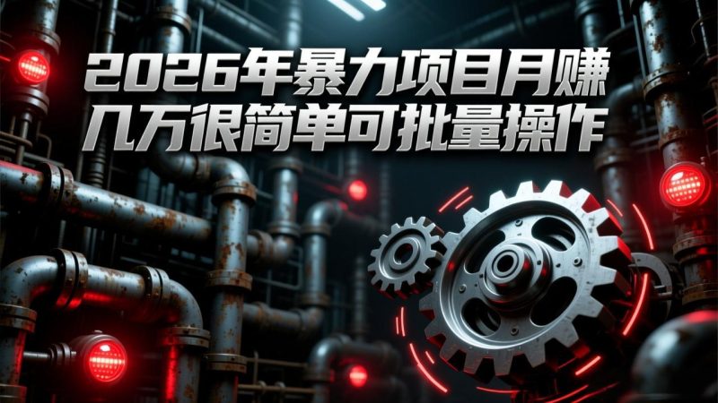 （17218期）2026年暴力项目月赚几万很简单可批量操作，成本低，利润大网赚项目-副业赚钱-互联网创业-资源整合网创云库