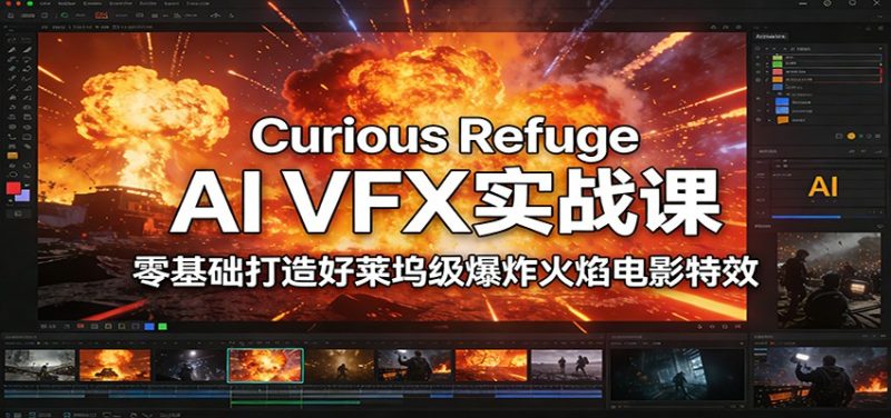 Curious Refuge AI VFX实战课，零基础打造好莱坞级爆炸火焰电影特效网赚项目-副业赚钱-互联网创业-资源整合网创云库