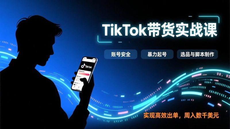 （17278期）TikTok带货实战课，涵盖账号安全、暴力起号、选品与脚本制作，实现高效出单，周入数千美元网赚项目-副业赚钱-互联网创业-资源整合网创云库