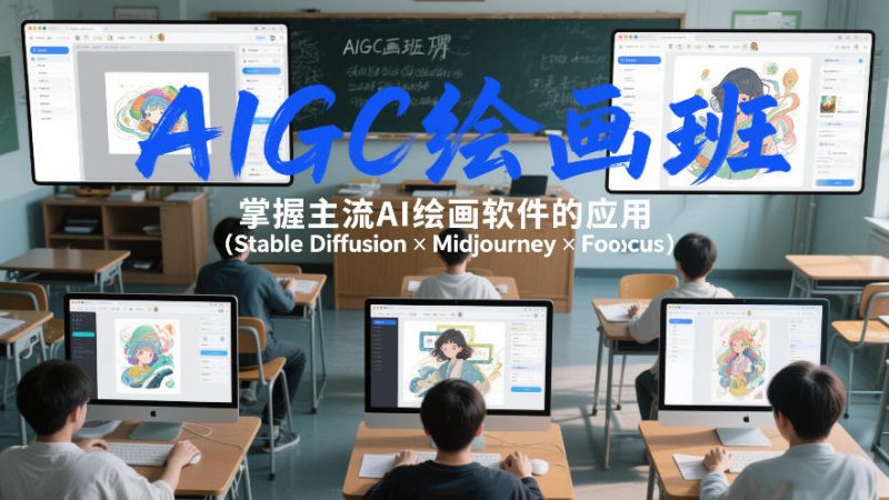 AIGC绘画班，掌握主流Ai绘画软件的应用（Stable Diffusion x Midjourney x Fooocus）网赚项目-副业赚钱-互联网创业-资源整合网创云库