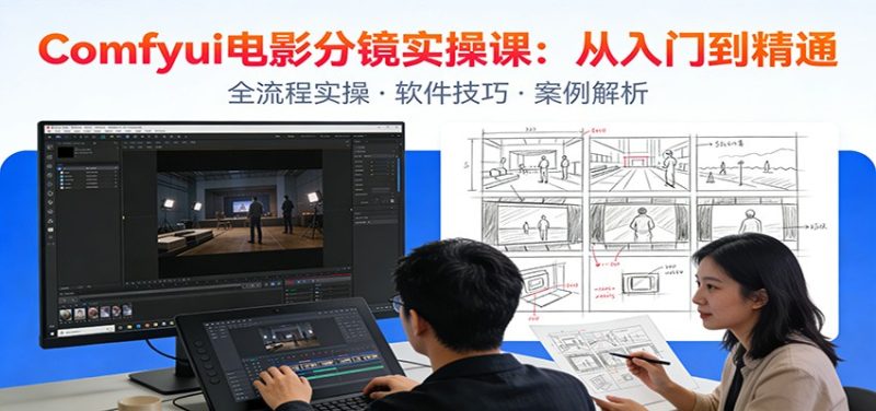 ComfyUI电影分镜实操课：分镜一致性，全流程AI视频制作，零基础也能做专业分镜网赚项目-副业赚钱-互联网创业-资源整合网创云库