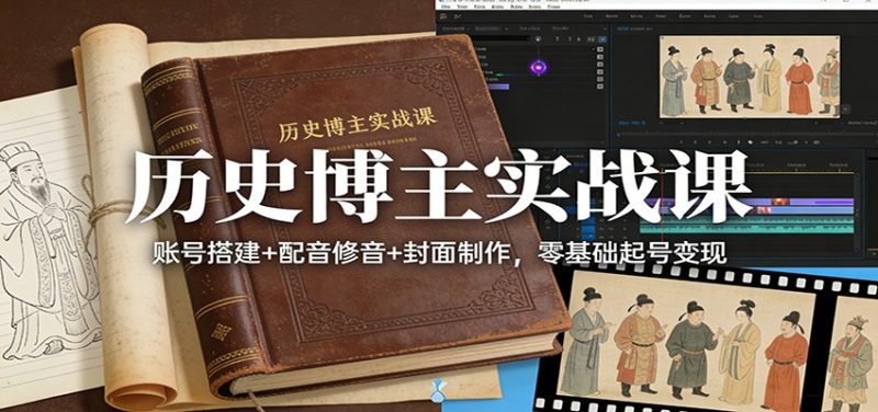 历史博主实战课：账号搭建+配音修音+封面制作，零基础起号变现网赚项目-副业赚钱-互联网创业-资源整合网创云库