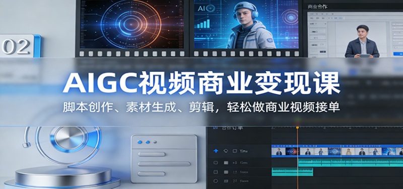 AIGC视频商业变现课：脚本创作、素材生成、剪辑，轻松做商业视频接单网赚项目-副业赚钱-互联网创业-资源整合网创云库
