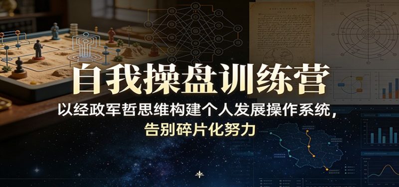 自我操盘训练营：以经政军哲思维构建个人发展操作系统，告别碎片化努力网赚项目-副业赚钱-互联网创业-资源整合网创云库