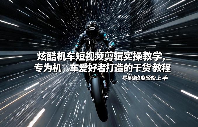 炫酷机车短视频剪辑实操教学，专为机车爱好者打造的干货教程，零基础也能轻松上手网赚项目-副业赚钱-互联网创业-资源整合网创云库