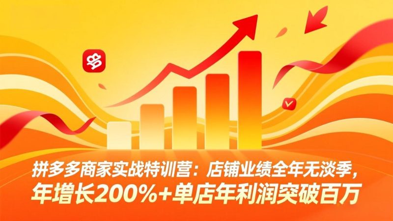 （17312期）拼多多商家实战特训营：店铺业绩全年无淡季，年增长200%+单店年利润突破百万(26年2月更新)网赚项目-副业赚钱-互联网创业-资源整合网创云库