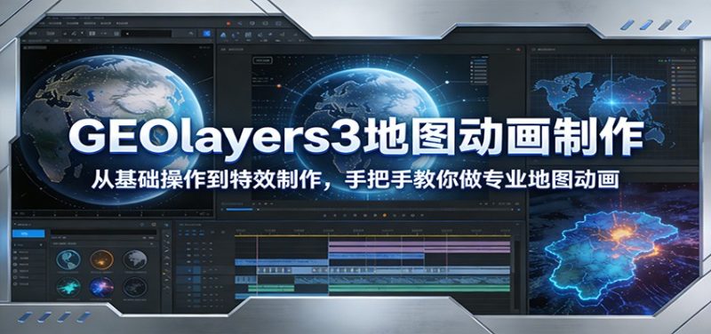 GEOlayers3地图动画制作：从基础操作到特效制作，手把手教你做专业地图动画网赚项目-副业赚钱-互联网创业-资源整合网创云库