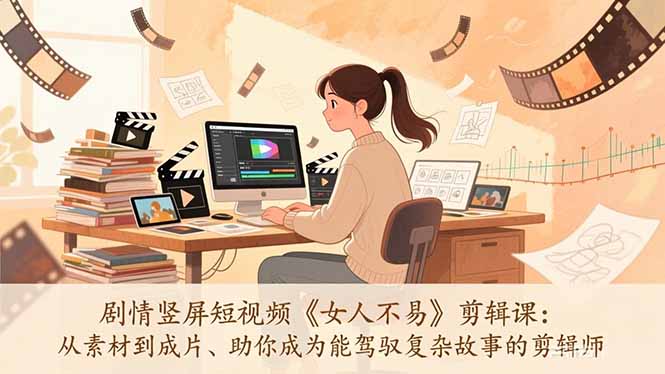 （17305期）剧情竖屏短视频《女人不易》剪辑课：从素材到成片、助你成为能驾驭复杂故事的剪辑师网赚项目-副业赚钱-互联网创业-资源整合网创云库