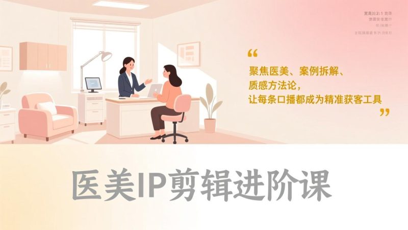 （17303期）医美IP剪辑进阶课，聚焦医美、案例拆解、质感方法论，让每条口播都成为精准获客工具网赚项目-副业赚钱-互联网创业-资源整合网创云库