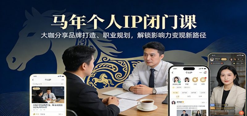 马年个人IP闭门课，大咖分享品牌打造、职业规划，解锁影响力变现新路径网赚项目-副业赚钱-互联网创业-资源整合网创云库