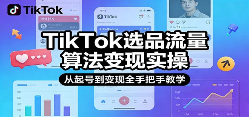 TikTok选品流量算法变现实操，从起号到变现全手把手教学网赚项目-副业赚钱-互联网创业-资源整合网创云库