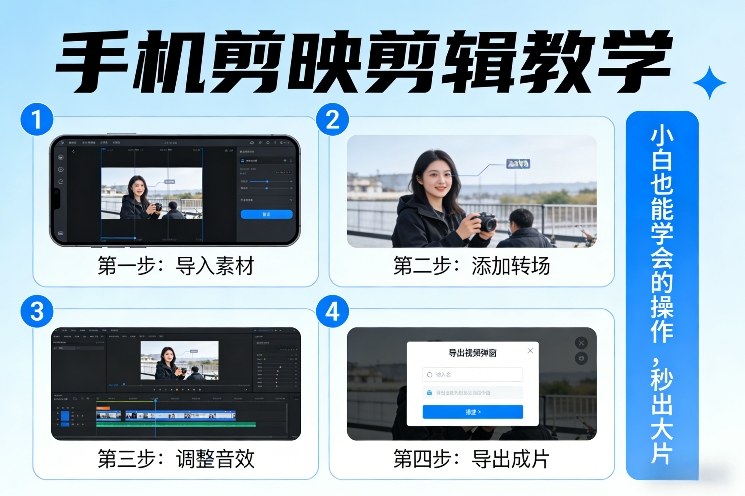 手机剪映剪辑教学，小白也能学会的操作，秒出大片网赚项目-副业赚钱-互联网创业-资源整合网创云库